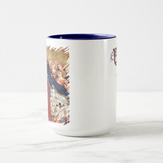 Virgin Mary Mercy Under Her Mantle Catholic Memi マグカップ (中央)