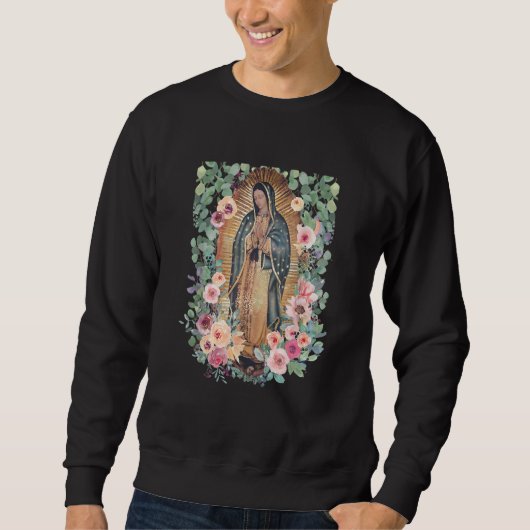 Virgin Mary Our Lady Virgen de Guadalupe Women's スウェットシャツ (正面)