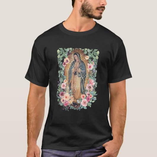 Virgin Mary Our Lady Virgen de Guadalupe Women's Tシャツ (正面)