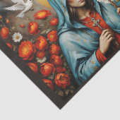 Virgin Mary pray the Cross in flowers, Holy Dove 薄葉紙 (詳細)