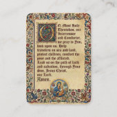 Virgin Mary prayer card 名刺 (裏面)