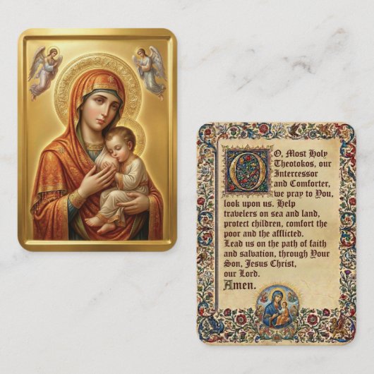 Virgin Mary prayer card 名刺 (正面/裏面)