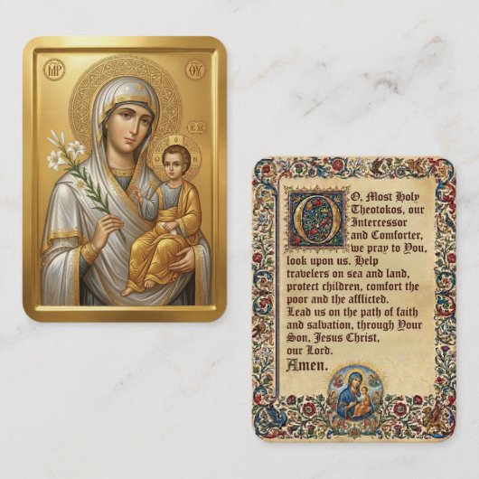 Virgin Mary prayer card 名刺 (正面/裏面)