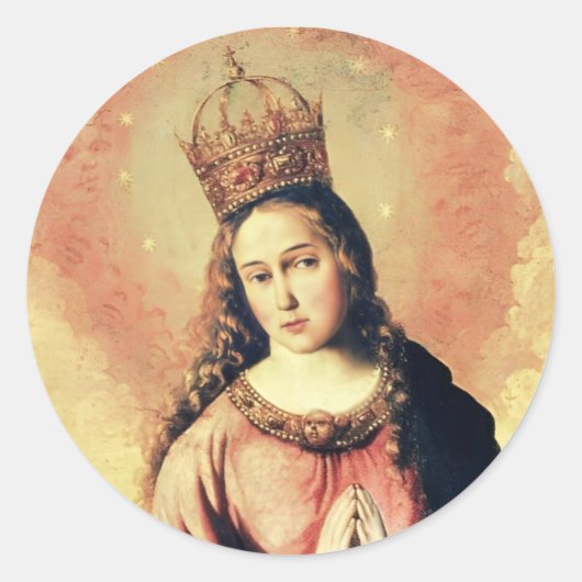 Virgin Mary Regina Caeli Sticker ラウンドシール (正面)