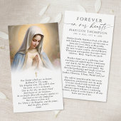 Virgin Mary The Lord's Prayer Funeral Prayer Card