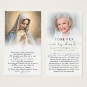 Virgin Mary The Lord's Prayer Photo Sympathy Cards (正面&裏面)