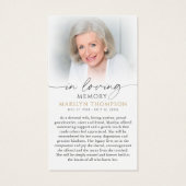 Virgin Mary The Lord's Prayer Sympathy Card (裏面)