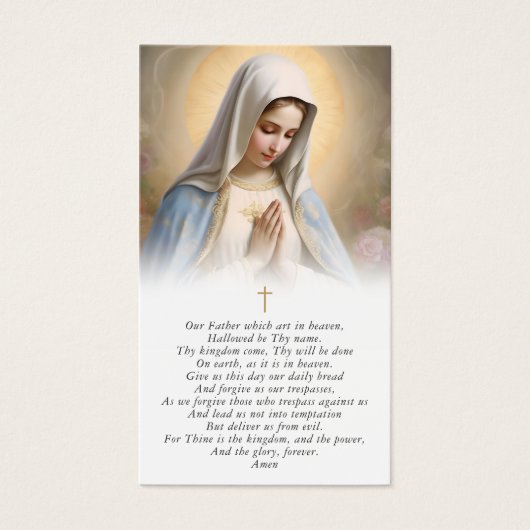 Virgin Mary The Lord's Prayer Sympathy Card (正面)