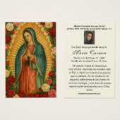 Virgin Mexico Guadalupe Spanish Funeral Prayer (正面&裏面)