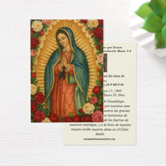 Virgin Mexico Guadalupe Spanish Funeral Prayer (デスク)