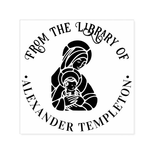 Virgin Mother Mary Baby Jesus Library Book Name セルフインキングスタンプ (デザイン)