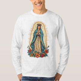 Virgin of Guadalupe Men's Long Sleeve Tee Shirt Tシャツ