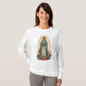 Virgin of Guadalupe Women's Long Sleeve Tee Shirt Tシャツ (正面フル)