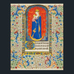 VIRGIN WITH CHILD AND ANGELS Antique Floral Swirls ポスター<br><div class="desc">Digital elaboration and composition by Bulgan Lumini . Book of Hours Rouen,  c.1445-1450 , . Design wit a bright sapphire gem stone and old brown parchments effects.</div>