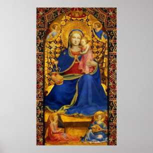 VIRGIN WITH CHILD AND ANGELS by Fra Angelico ポスター