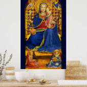 VIRGIN WITH CHILD AND ANGELS by FRA ANGELICO Blue ポスター (キッチン)