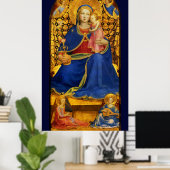 VIRGIN WITH CHILD AND ANGELS by FRA ANGELICO Blue ポスター (ホームオフィス)