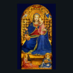 VIRGIN WITH CHILD AND ANGELS by FRA ANGELICO Blue ポスター<br><div class="desc">Madonna of Humility .Italian late medieval masterpiece from Fra Beato Angelico ,  Florence -Italy</div>