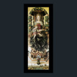 VIRGIN WITH CHILD  green  black ポスター<br><div class="desc">"Madonna della Candeletta", painting by Carlo Crivelli Italian Renaissance painter of Late Gothic decorative sensibility. Crivelli's painting shows a content rich with symbolism starting from the pergola surrounding the Madonna and Child. The symbolism plant consists of vegetables and fruits leads to meanings related to the passion and resurrection of Christ,...</div>