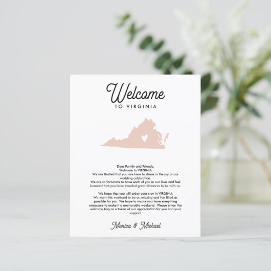 VIRGINIAウェルカムレターの旅程ANY COLOR (スタンド正面)