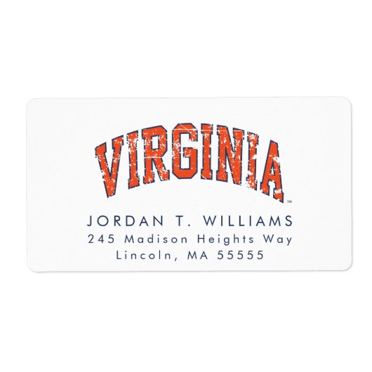 Virginia ワードマーク ディストressed デザイン ラベル (正面)