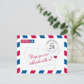 Virginia AirmailウェディングRSVP インビテーションポストカード (スタンド正面)