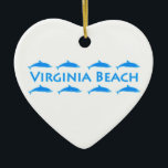 Virginia Beachのイルカのロゴ セラミックオーナメント<br><div class="desc">明るく青いイルカはこの航海のテーマのVirginia BeachのVAのロゴで現われます。 イルカはVirginia Beachの臨海地に沿ってよく見られます。</div>