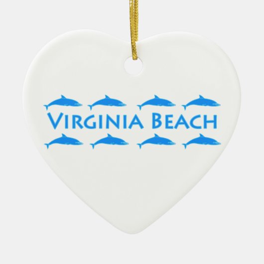 Virginia Beachのイルカのロゴ セラミックオーナメント (正面)