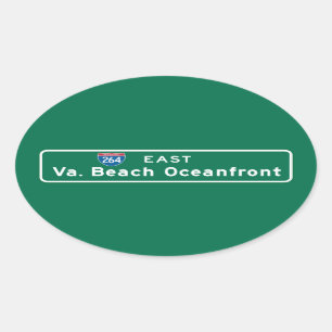 Virginia BeachのVAの交通標識 楕円形シール