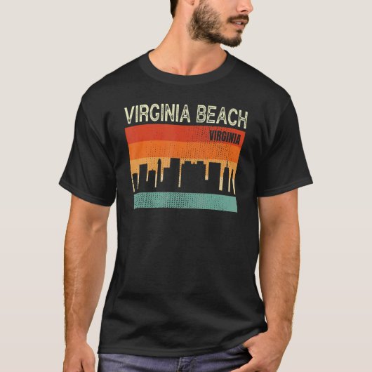 Virginia Beach Virginia Town Skyline Tシャツ (正面)
