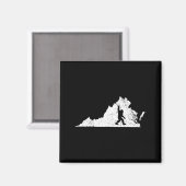 Virginia Bigfoot Sasquatch Funny Appalachian Men K マグネット (正面/裏面)