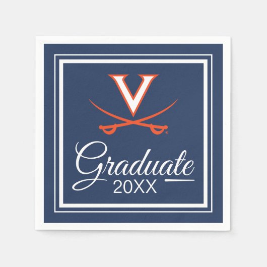 Virginia Cavaliers | 卒業 スタンダードカクテルナプキン (正面)