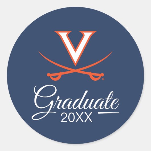 Virginia Cavaliers | 卒業 ラウンドシール (正面)