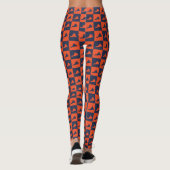 Virginia Checker Geometric Pattern Orange Blue レギンス (裏面)