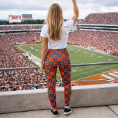 Virginia Checker Geometric Pattern Orange Blue レギンス