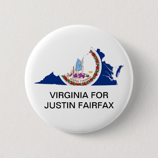Virginia for JUSTIN FAIRFAX GOVERNORボタン 缶バッジ (正面)