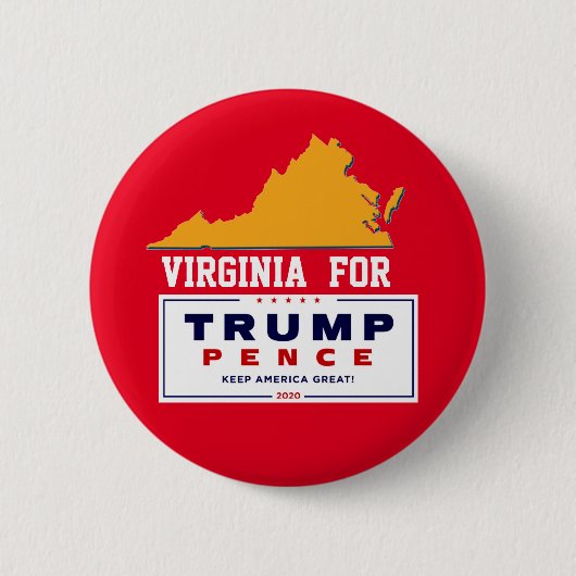 Virginia for Trump Pence 2020 缶バッジ (正面)