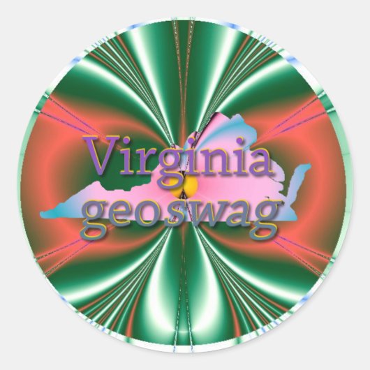 Virginia Geocaching Supplies Stickers Geoswag ラウンドシール (正面)