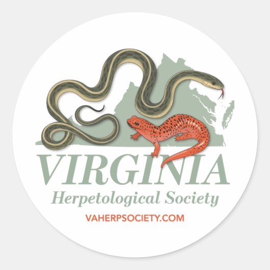 Virginia Herpetological Societyロゴ ラウンドシール (正面)