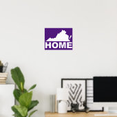 Virginia Home Away From State Poster Sign ポスター (ホームオフィス)