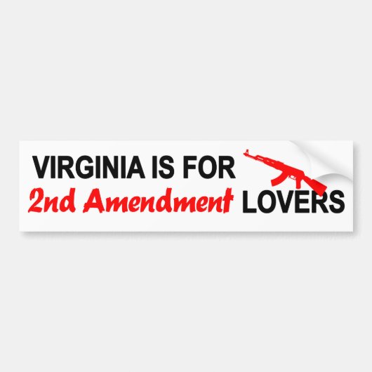 Virginia Is For 2nd Amendment Lovers バンパーステッカー (正面)