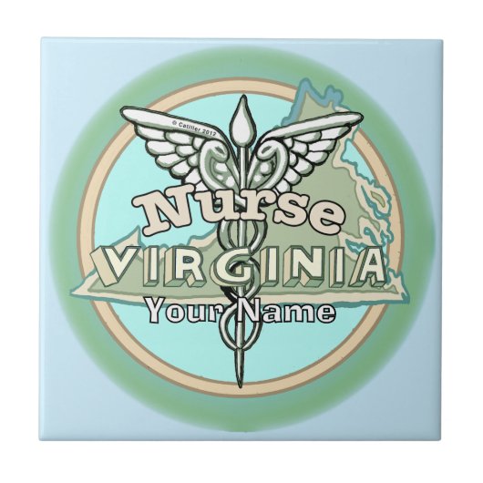 Virginia Nurse Caduceus タイル (正面)