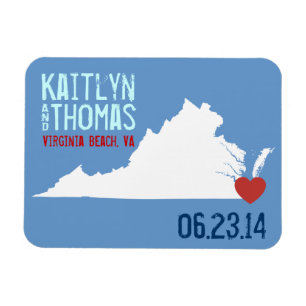 Virginia Save the Date – カスタマイズ可能な都市 マグネット