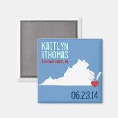 Virginia Save the Date – カスタマイズ可能な都市 マグネット (正面/裏面)