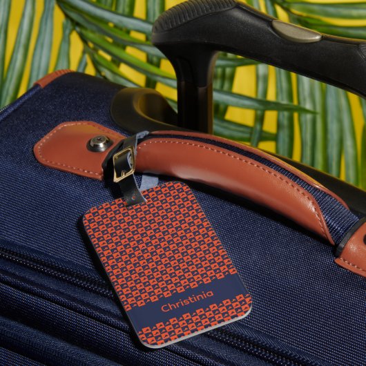 Virginia Silhouette Orange Blue Personalize ラゲッジタグ (正面インサイチュ1)