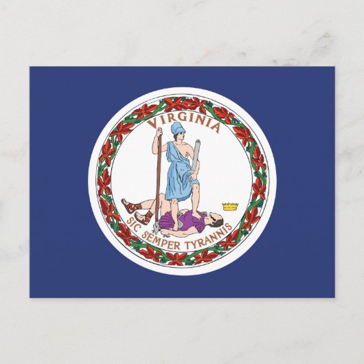 Virginia State Flag Dominion Sic Semper Tyrannis ポストカード (正面)
