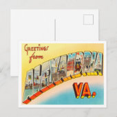Virginia Vintage Travelアレクサンドリアからの挨拶 ポストカード (正面/裏面)