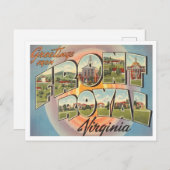 Virginia Vintage Travel王室のからの挨拶 ポストカード (正面/裏面)