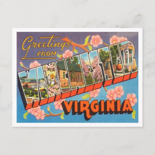 Virginia Vintage Travel,ウィンチェスターからの挨拶 ポストカード (正面)