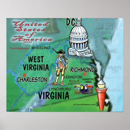 Virginia West Virginia USA ポスター (正面)